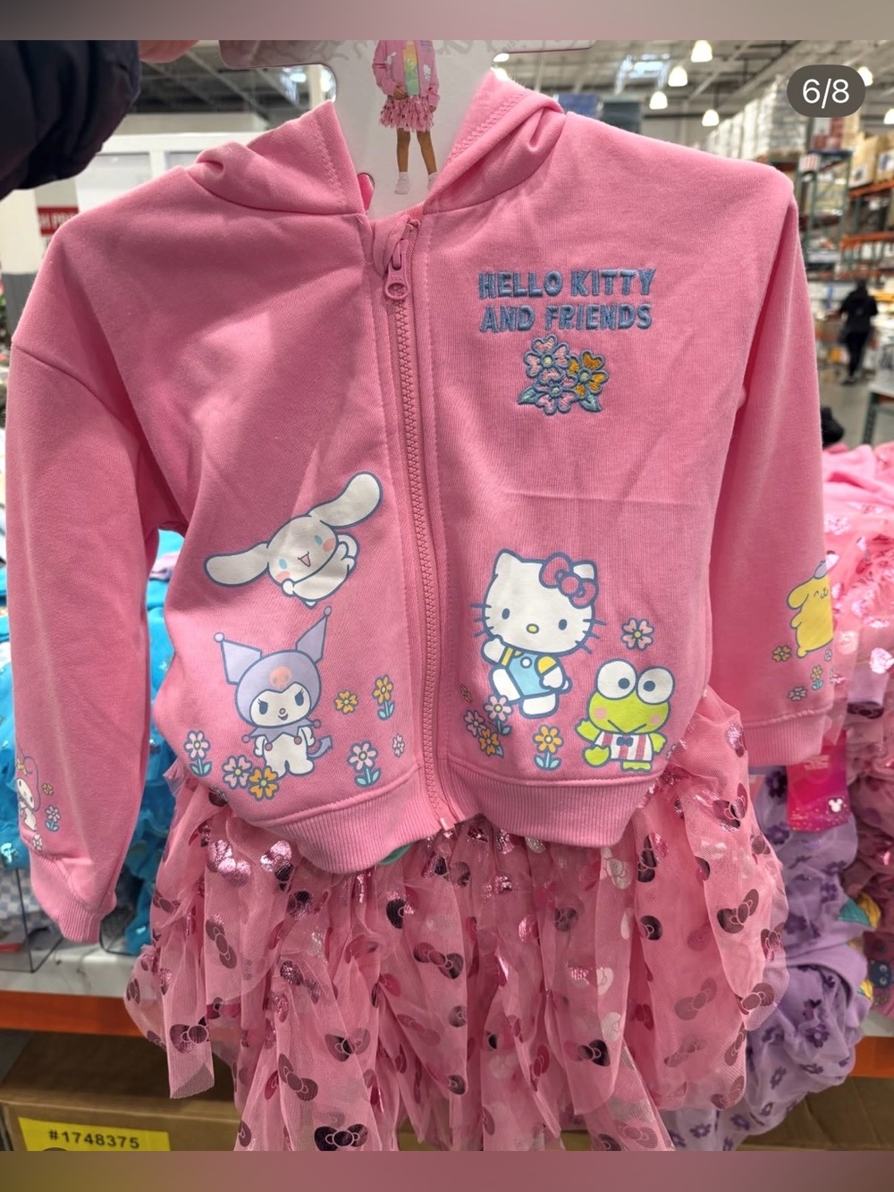 NWT Hello Kitty 3 PC Pink Hoodie and Tutu Skirt Set 3T
